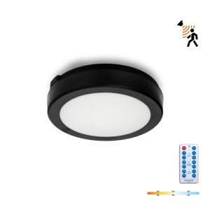 Plafonnier avec détecteur de mouvement LED NAIROS G2 12W 3CCT LX IP65 noir Kobi Premium