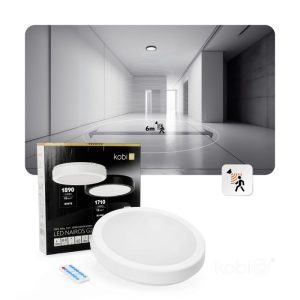 Plafonnier avec détecteur de mouvement LED NAIROS G2 18W 3CCT LX IP65 blanc Kobi Premium