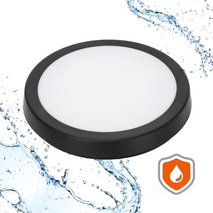 Plafonnier avec détecteur de mouvement LED NAIROS G2 18W 3CCT LX IP65 noir Kobi Premium