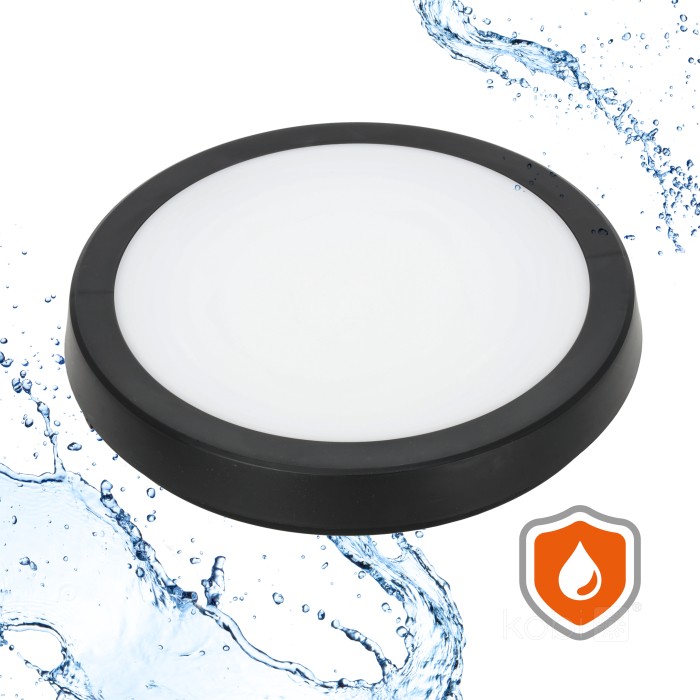 Plafonnier avec détecteur de mouvement LED NAIROS G2 24W 3CCT LX IP65 noir Kobi Premium