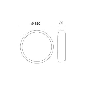 Plafonnier avec détecteur de mouvement LED ZOE 24W 4000K IP44 LX noir Kobi Premium