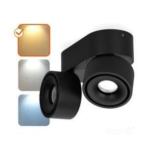 Plafonnier LAHTI mini dim 2x9W 3000K noir Art of Light