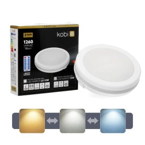 Plafonnier LED NAIROS 12W CCT IP65 blanc Kobi Premium