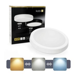 Plafonnier LED NAIROS G2 18W 3CCT IP65 blanc Kobi Premium