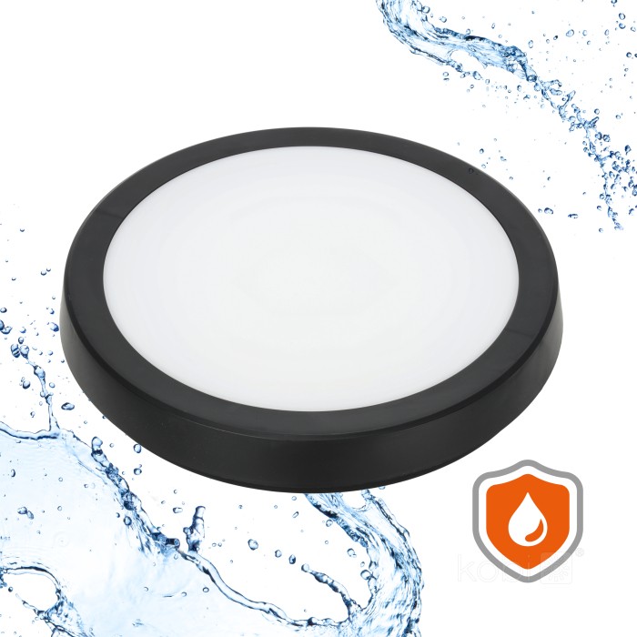Plafonnier LED NAIROS G2 18W 3CCT IP65 noir Kobi Premium