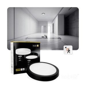 Plafonnier LED NAIROS G2 18W 3CCT IP65 noir Kobi Premium