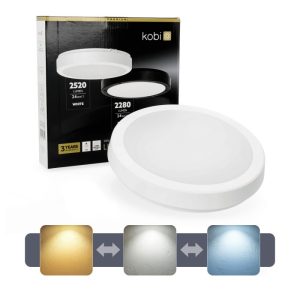 Plafonnier LED NAIROS G2 24W 3CCT IP65 blanc Kobi Premium