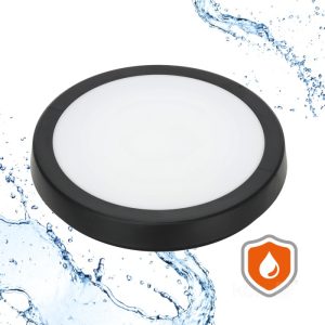 Plafonnier LED NAIROS G2 24W 3CCT IP65 noir Kobi Premium