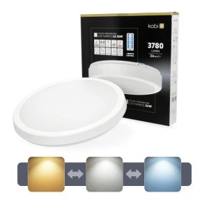 Plafonnier LED NAIROS G2 36W 3CCT IP65 blanc Kobi Premium