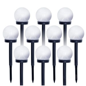 Poteau de jardin solaire LED SPHERE 6500K IP44 lot de 10 LED2B