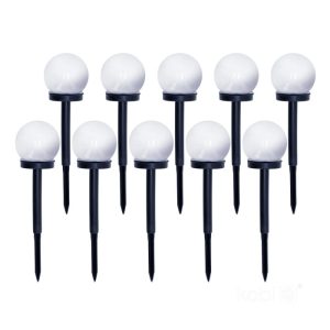 Poteau de jardin solaire LED SPHERE 6500K IP44 lot de 10 LED2B