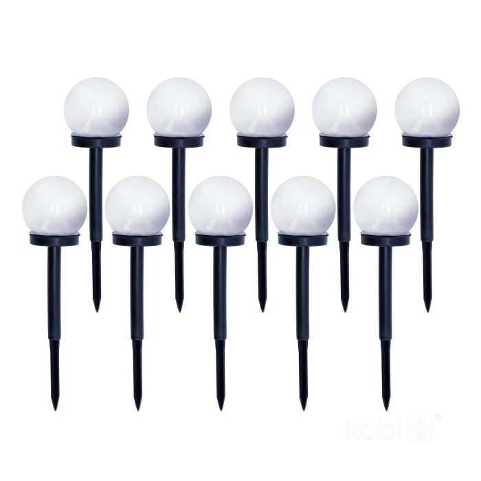 Poteau de jardin solaire LED SPHERE 6500K IP44 lot de 10 LED2B