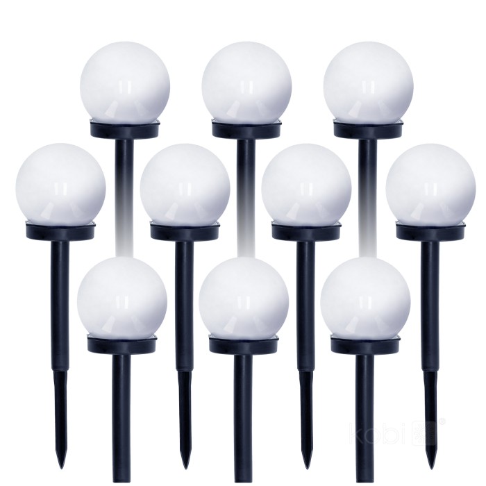 Poteau de jardin solaire LED SPHERE 6500K IP44 lot de 10 LED2B