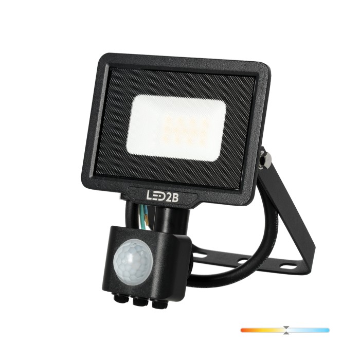 Projecteur avec détecteur de mouvement LED MHC 10W noir 4000K IP65 LED2B