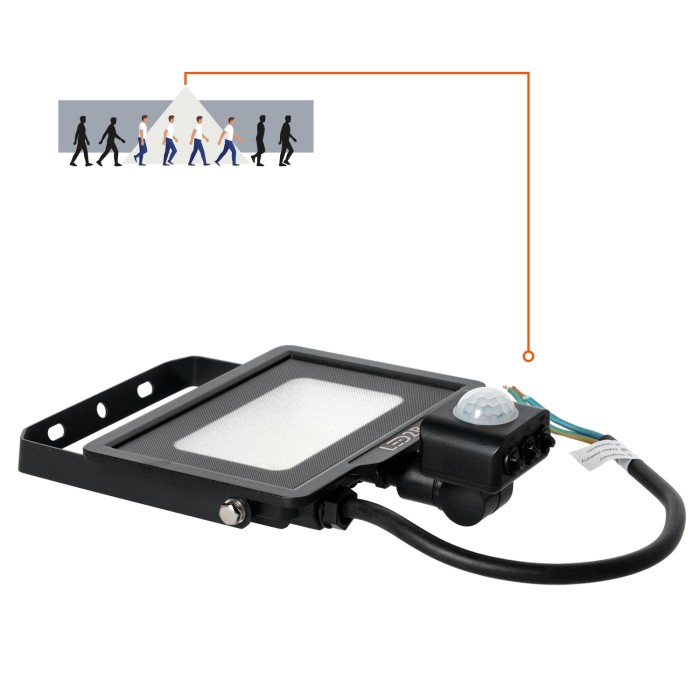 Projecteur avec détecteur de mouvement LED MHC 20W noir 6500K IP65 LED2B