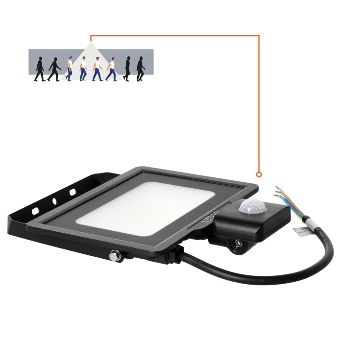 Projecteur avec détecteur de mouvement LED MHC 30W noir 6500K IP65 LED2B