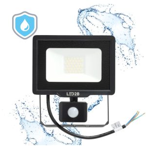 Projecteur avec détecteur de mouvement LED MHC 30W noir 6500K IP65 LED2B