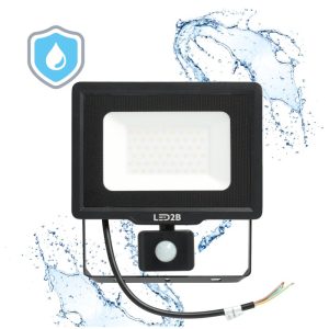 Projecteur avec détecteur de mouvement LED MHC 50W noir 4000K IP65 LED2B
