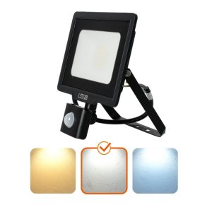 Projecteur LED avec détecteur de mouvement MHC 30W noir 4000K IP65 LED2B