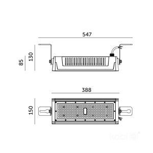 Projecteur LED High Bay NICO 120W 4000K IP65 60x90° Kobi Pro