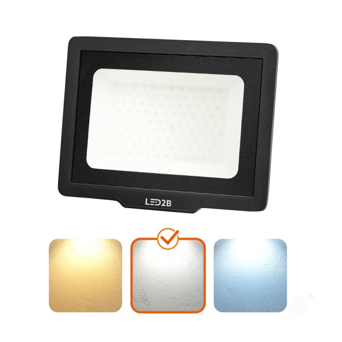 Projecteur LED MH 100W noir 4000K IP65 LED2B