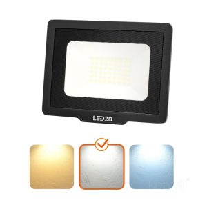Projecteur LED MH 30W noir 4000K IP65 LED2B