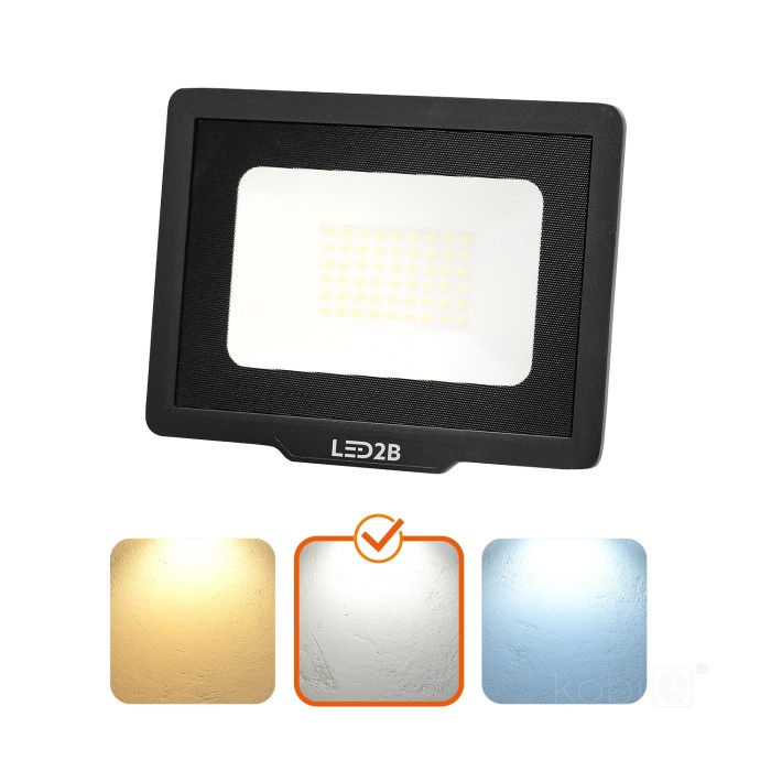 Projecteur LED MH 50W noir 4000K IP65 LED2B