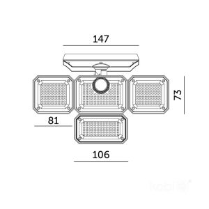 Projecteur solaire avec détecteur de mouvement LED GLOW G2 2,5W 6500K LED2B