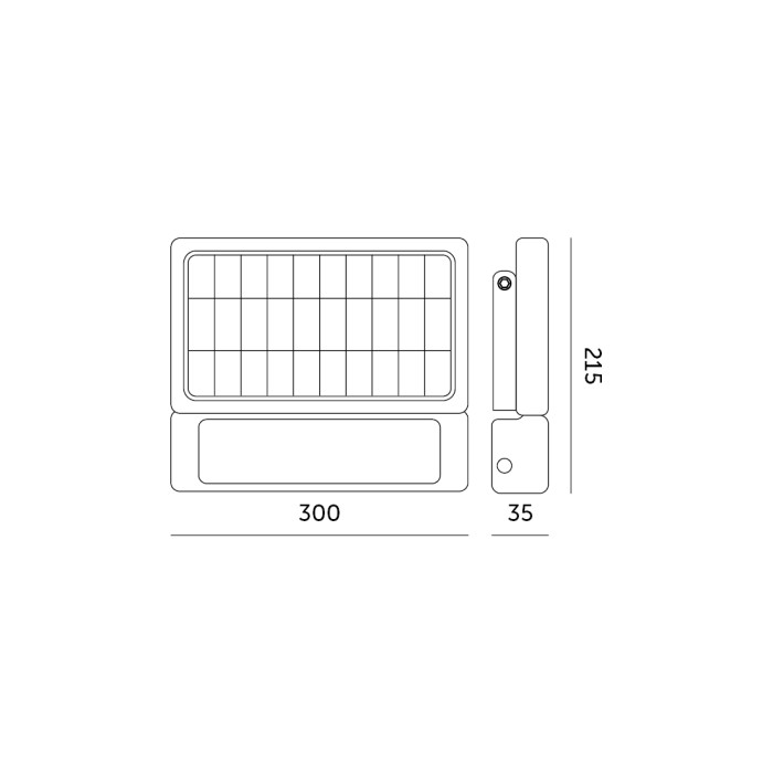 Projecteur solaire avec détecteur de mouvement LED MHC 10W 4000K IP65 Kobi