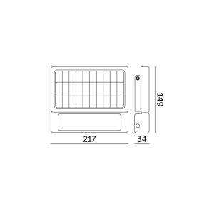 Projecteur solaire avec détecteur de mouvement LED MHC 5W 4000K IP65 Kobi