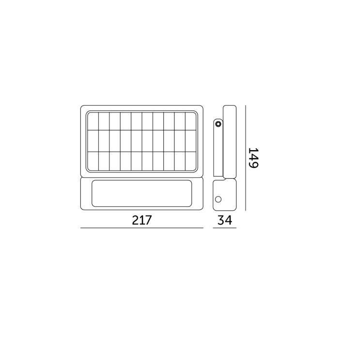 Projecteur solaire avec détecteur de mouvement LED MHC 5W 4000K IP65 Kobi