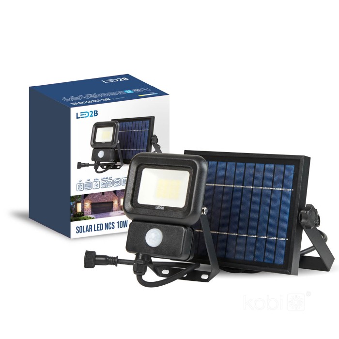 Projecteur solaire avec détecteur de mouvement LED NCS 10W 6500K IP65 LED2B