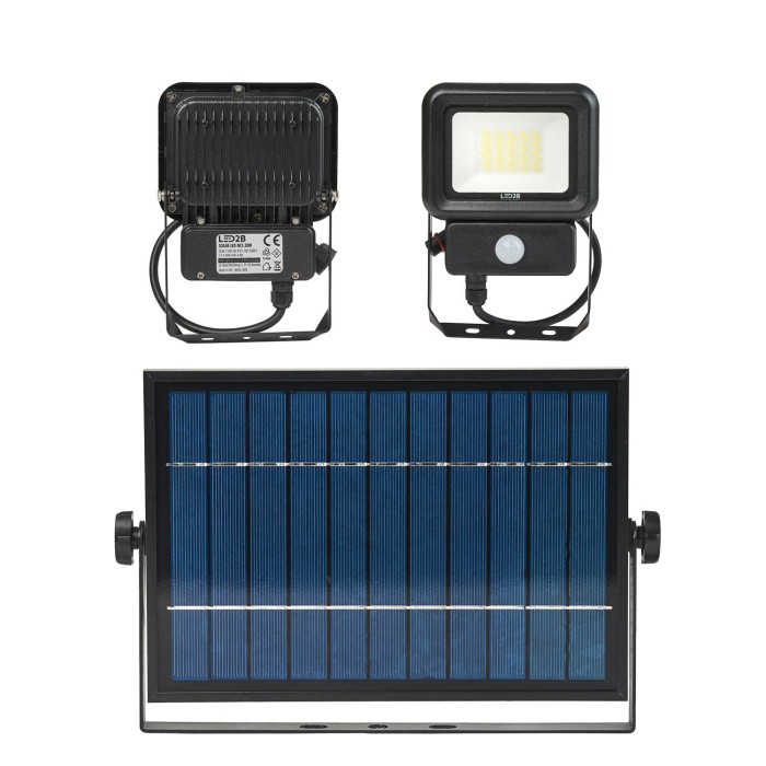 Projecteur solaire avec détecteur de mouvement LED NCS 20W 6500K IP65 LED2B