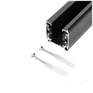 Rail à 3 circuits 1m noir Kobi