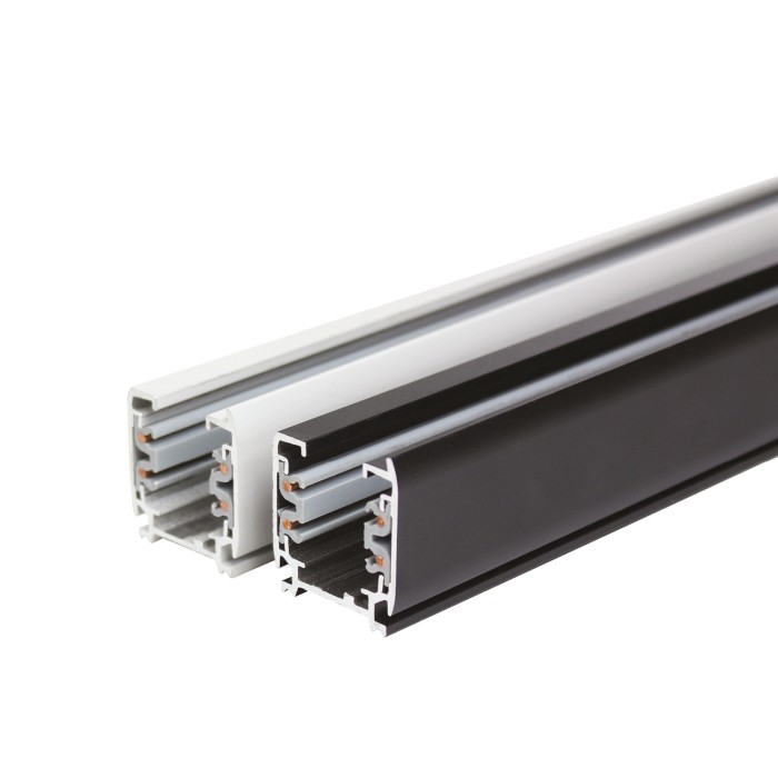 Rail à 3 circuits 1m noir Kobi
