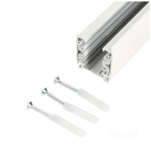 Rail à 3 circuits 2m blanc Kobi