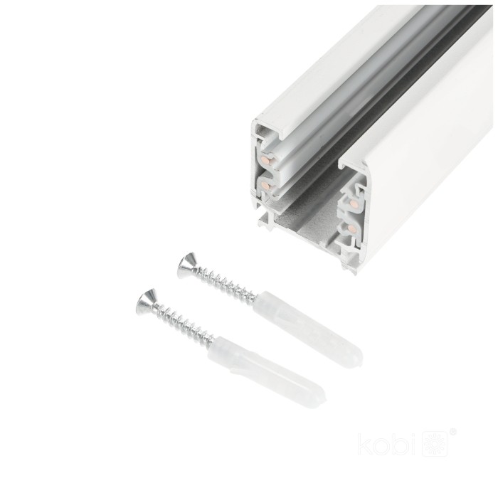 Rail de 3 circuits 1m blanc Kobi