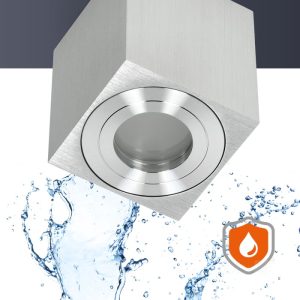 Spot encastrable AQUARIUS 1xGU10 carré IP44 chrome Kobi