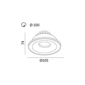 Spot encastrable LED KOGE 10W 3000K blanc Kobi Art of Light