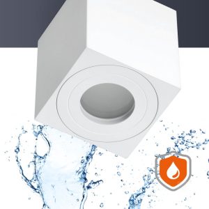 Spot encastré AQUARIUS 1xGU10 carré IP44 blanc Kobi