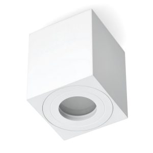 Spot encastré AQUARIUS 1xGU10 carré IP44 blanc Kobi