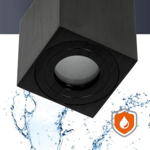 Spot encastré AQUARIUS carré 1xGU10 IP44 noir Kobi