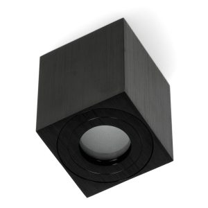 Spot encastré AQUARIUS carré 1xGU10 IP44 noir Kobi