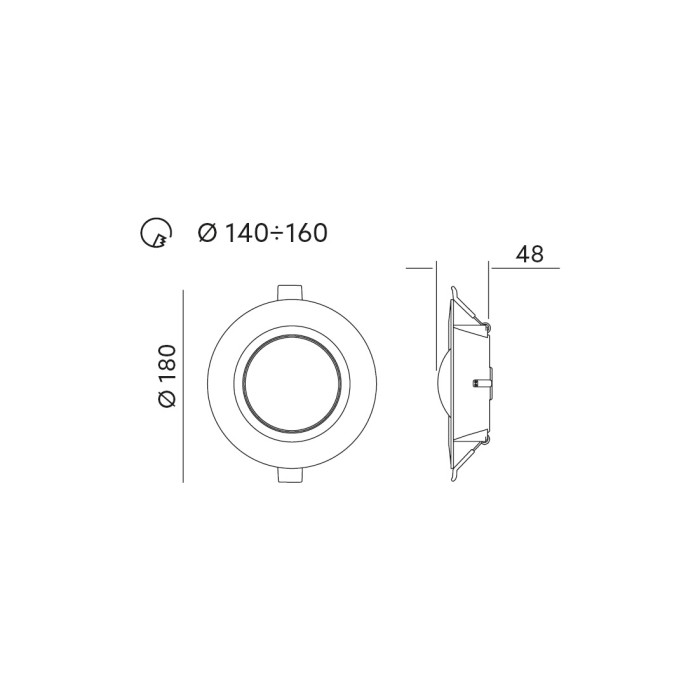 Spot encastré LED SATURN 12W 4000K Kobi Premium