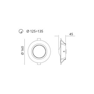 Spot LED encastrable SATURN 9W 4000K Kobi Premium