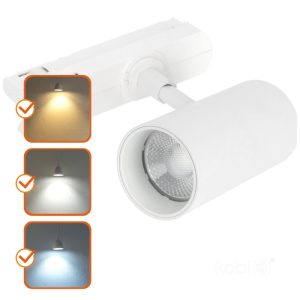 Spot LED sur rail NEXTRACK CORE 20W 3CCT 36° blanc Kobi Pro