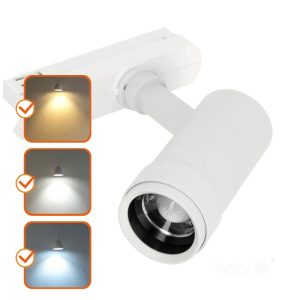 Spot LED sur rail NEXTRACK VISION 10W 3CCT 10-60° blanc Kobi Pro