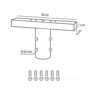 Support de montage BASE TP 360 mm Fi 60 mm Kobi