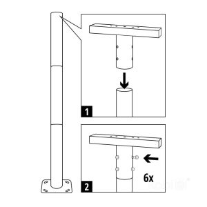 Support de montage BASE TP 360 mm Fi 60 mm Kobi