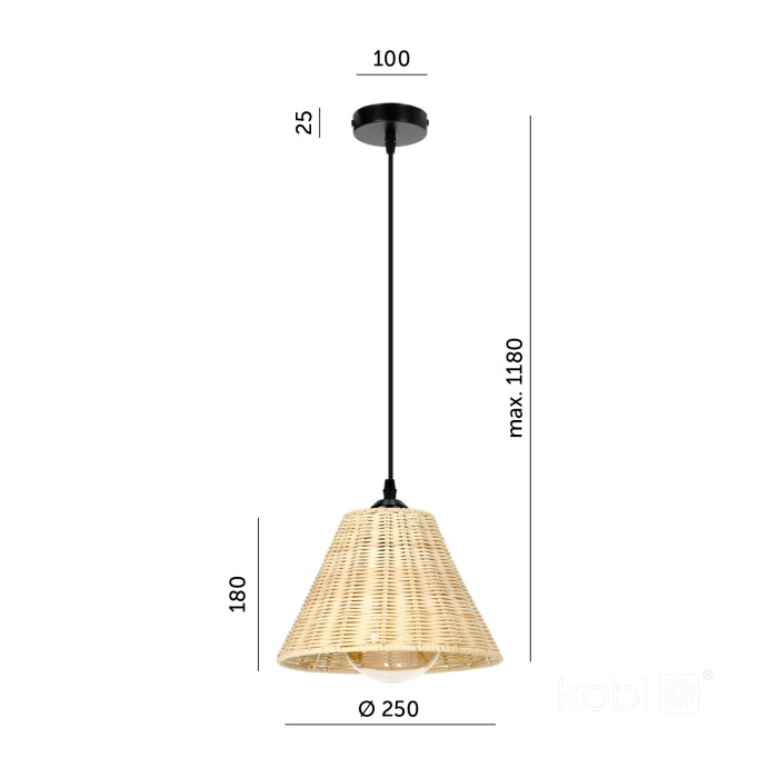 Suspension BOHO RONDA 1xE27 Design Kobi